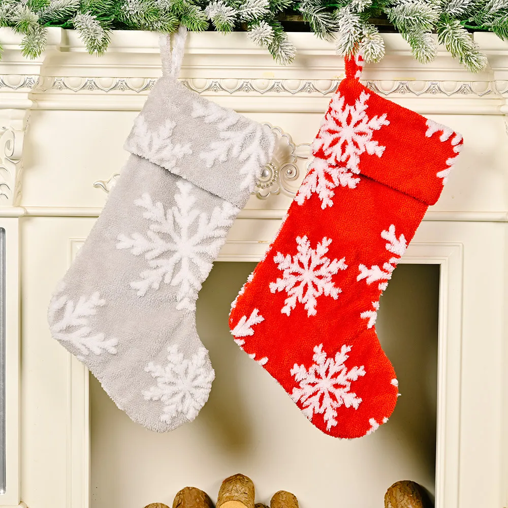 Рождественские чулки со снежинкой большой подарочный мешок Рождественское дерево камин висит украшения праздник праздник phjk2108
