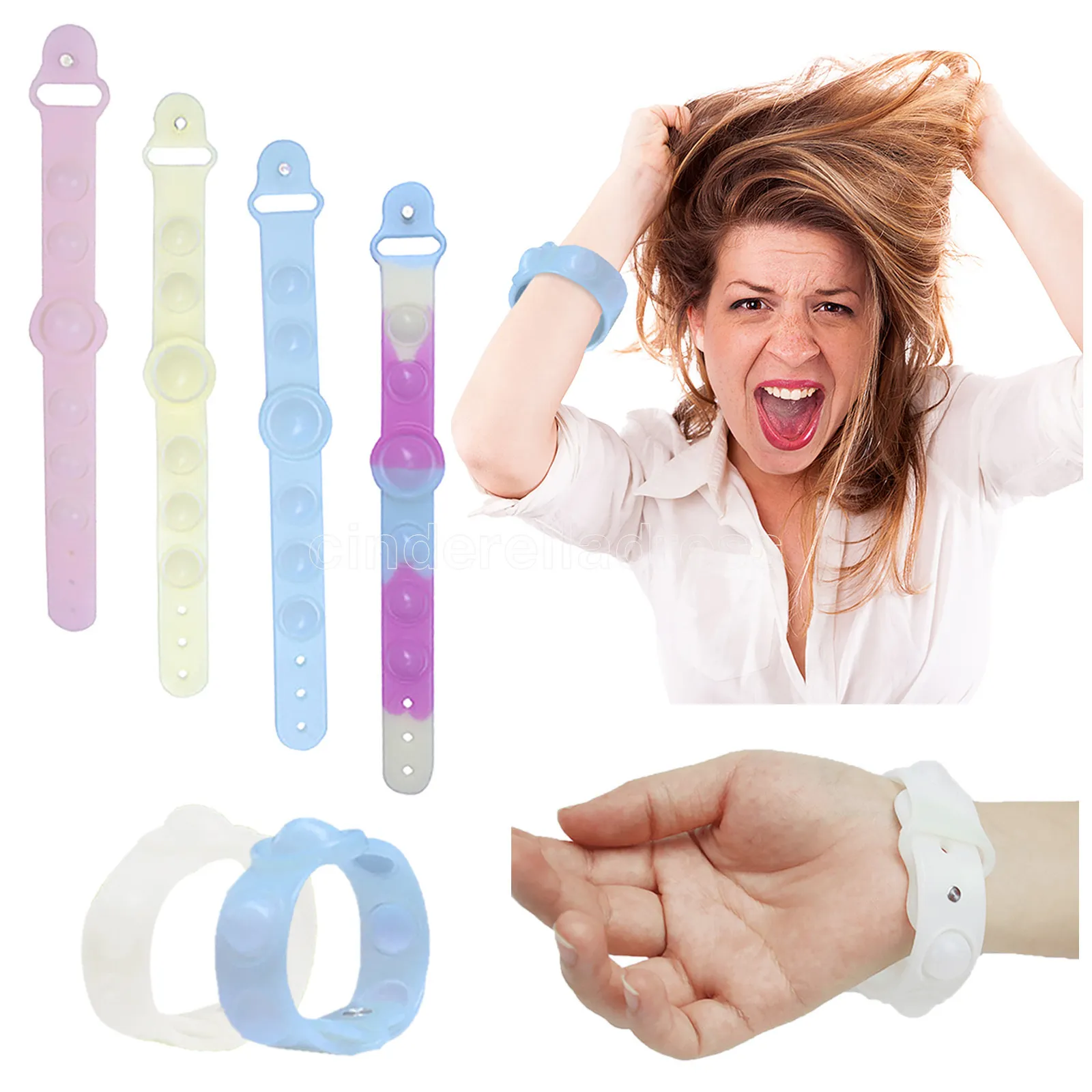 Wristband Bracelet Antistress Toys Lager Push Big Size Bubble Fidget Sensory Toy Autism Stress Reliever Toy CY04