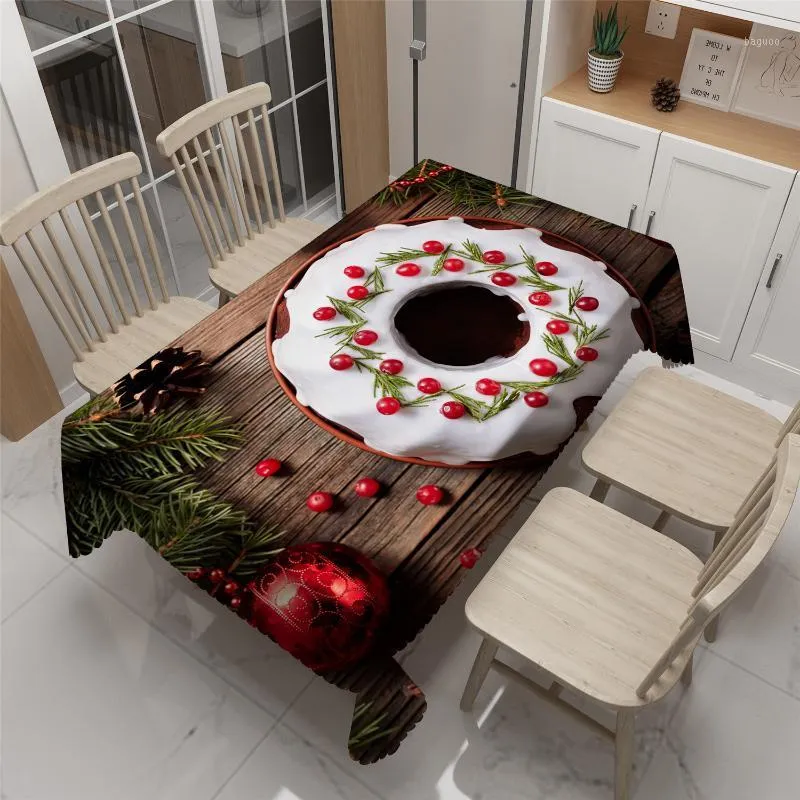 Nappe de Table en coton Polyester épais 3D, motif de gâteau, pour fête d'anniversaire et de noël, pour Restaurant YK005