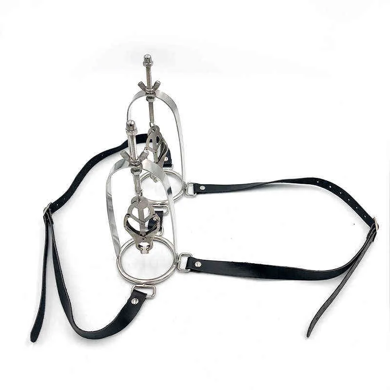 NXYSm bondage Leather Bondage female Stainless Steel adjustable torture play Clamps metal Nipple clips breast BDSM Restraint Fetish sex toy 1126