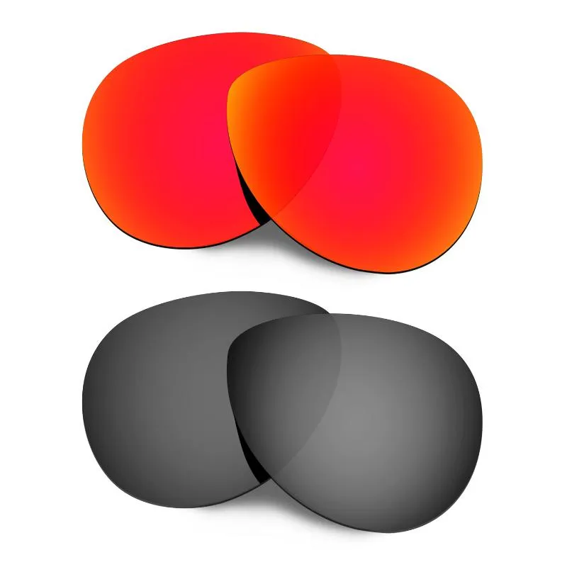 Sonnenbrille HKUCO Polarisierte Ersatzlinsen für Rückmeldungen rot / schwarz 2 Paare