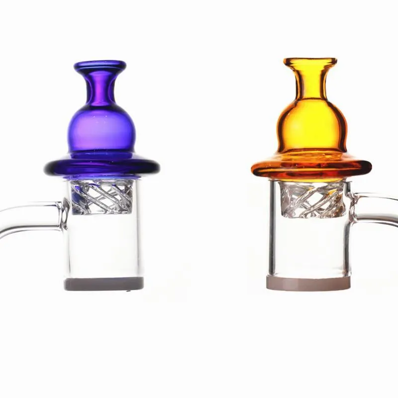 Autres accessoires pour fumeurs dab rig Solid Colored Carb Cap Spinning Glass For 35mm flat top banger Dome with spin air hole Terp Pearl Quartz