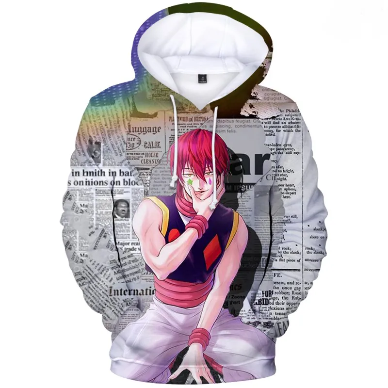 3D Hisoka Hoodies Männer Sweatshirts Frauen Streetwear Fashion Anime Hip Hop Mit Kapuze Casual Jungen Mädchen Hunter X Hunter Pullover Tops y0319