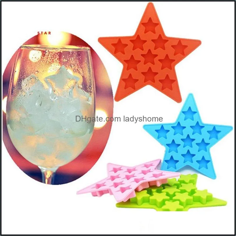 Silicone Pentagram Mold Summer Bar Drink Whiskey Star Shape Ice Mold Ice Cake  Star Shape Mould HWE7320