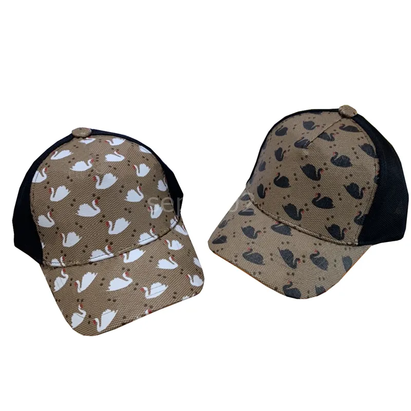 Hoge kwaliteit snapback hoeden zwaanpatroon luxe hoed unisex dubbele letters pet heren dames streetstyle zonnekappen