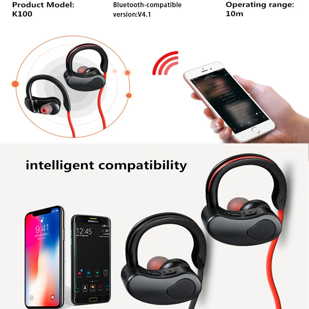 Écouteurs Bluetooth De Sport Casque Sans Fil Casque Stéréo K98