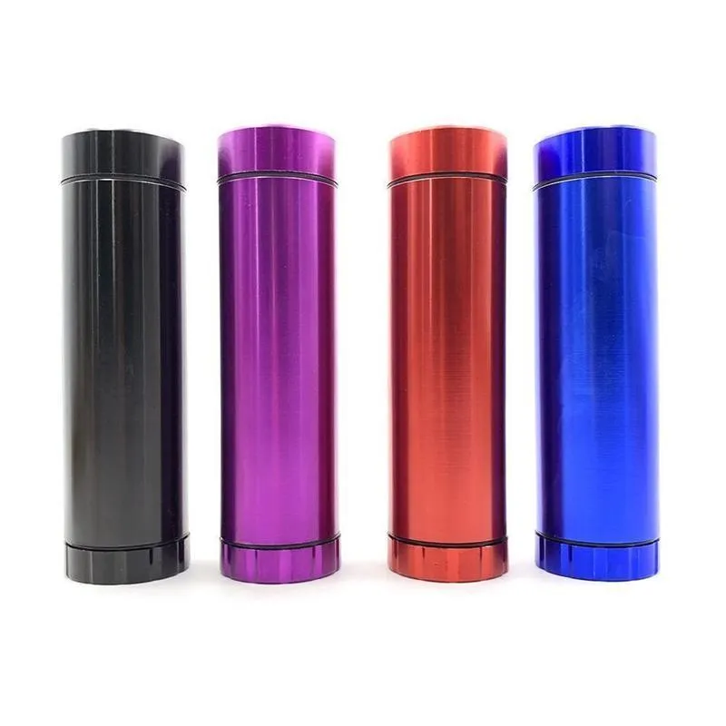Metal smoking accessories Dugout With Herb Grinder Aluminum One Hitter Bat Cigarette Case Holder Lighter Container Multifuction