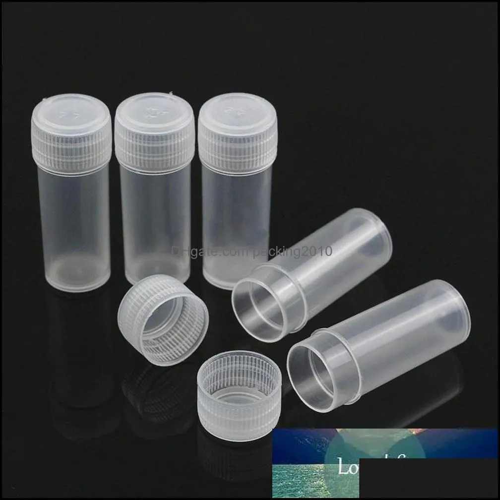 10Pcs/lot 5ml Plastic Sample Bottles Mini Clear Storage Vials Case Pill Capsule Storage Containers Jars Test Tube Pot for Lid