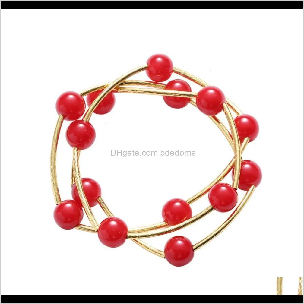 tiktok, red diamond bracelet, lady fashion, simple, multi string beads hand string, female braceletpstc