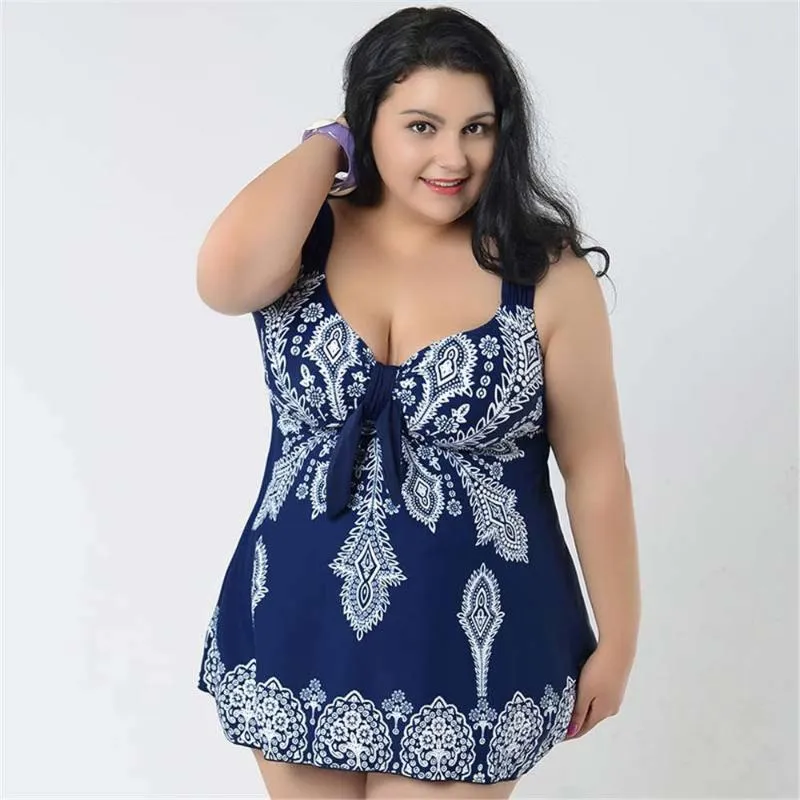 Costumi da bagno da donna 4XL-10XL Plus Size Costume intero gonna 2021 Push Up Abito da donna Costume da bagno Grande Nuotata per grasso