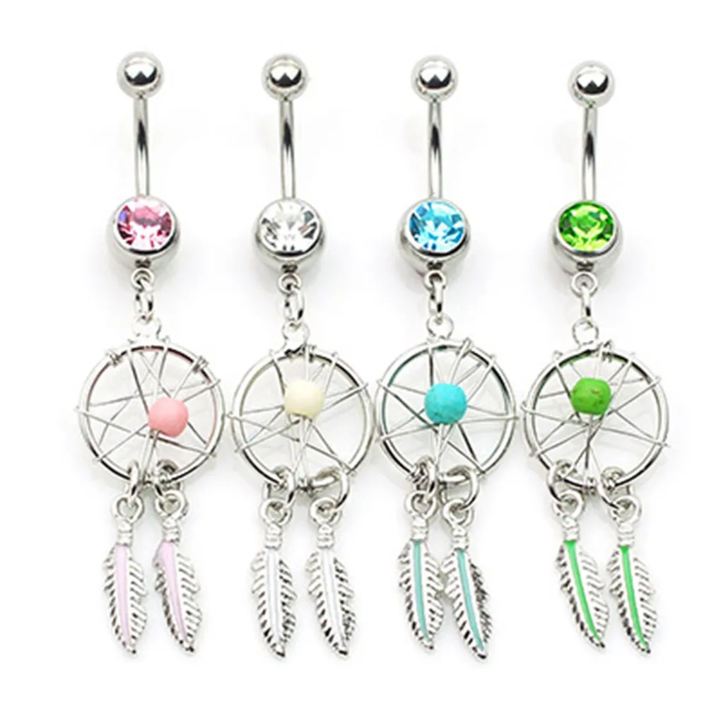 Yyjff D0786a Dream Catcher Belly Belly Button Ring Mieszam kolory