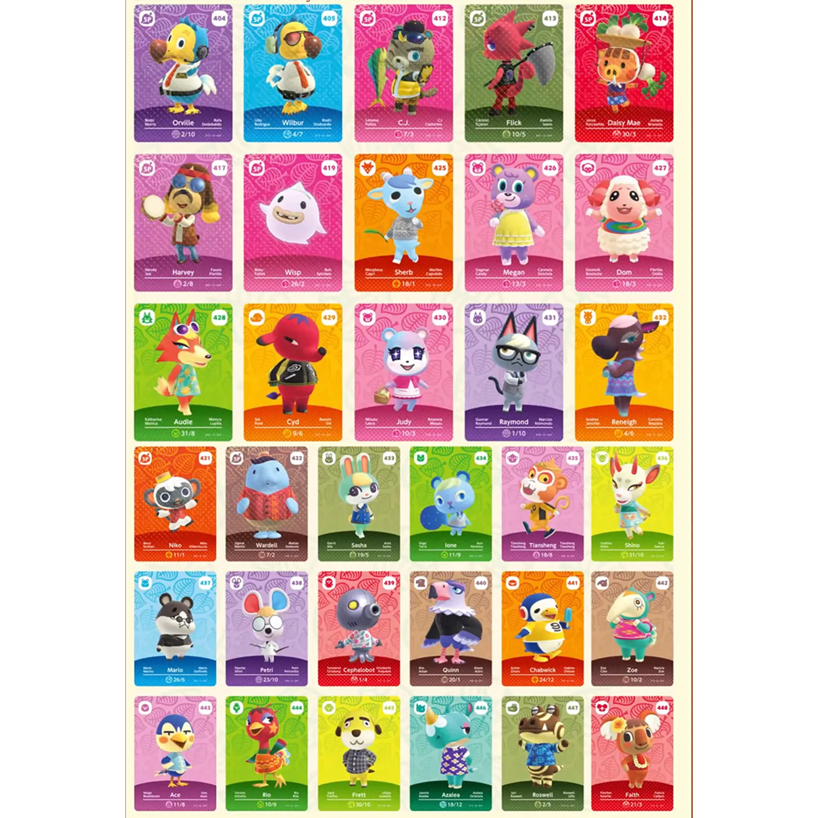 Nya serie 5 24 PCS NFC-kort för Nintendo Animal Crossing Card Compatible med Switch Wii U New 3DS 401-4242786