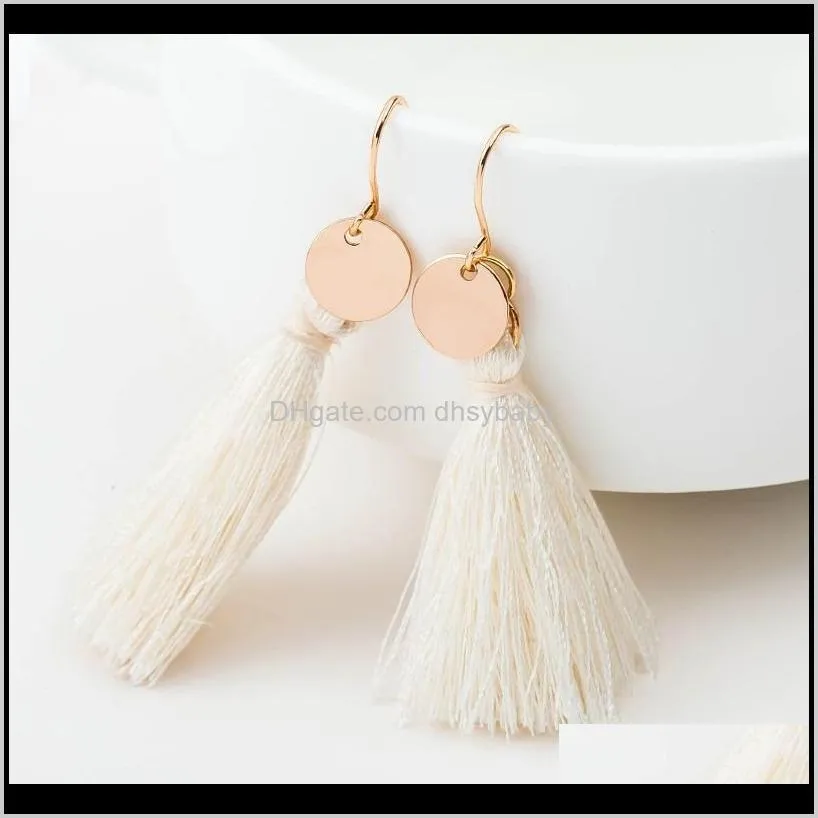 wholesale alloy natural style 3.8cm length simple tassel earring for wedding party jewelry accessories best gift for friend fringed