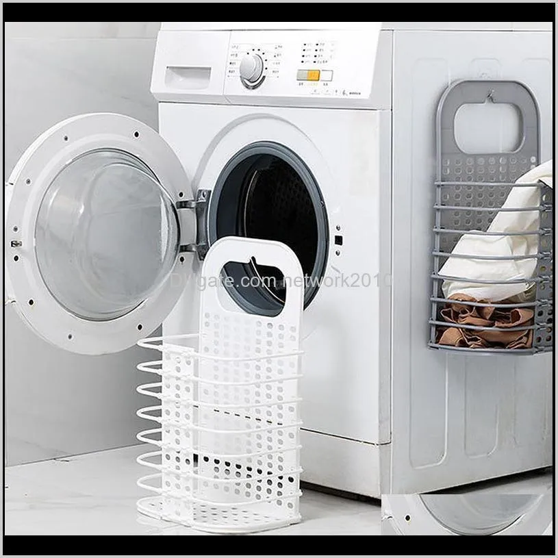 bathroom folding laundry hamper dirty clothes basket wall hanging household plastic clothes storage basket bathroom laundry basket