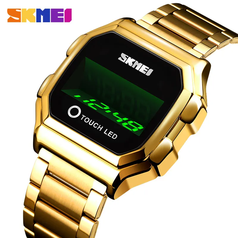 Skmei Dotyk LED Zegarki Cyfrowe dla Mężczyzna Data Time Creative Men Wristwatches Moda Wodoodporny Zegarek dotykowy Reloj Hombre 1650 q0524