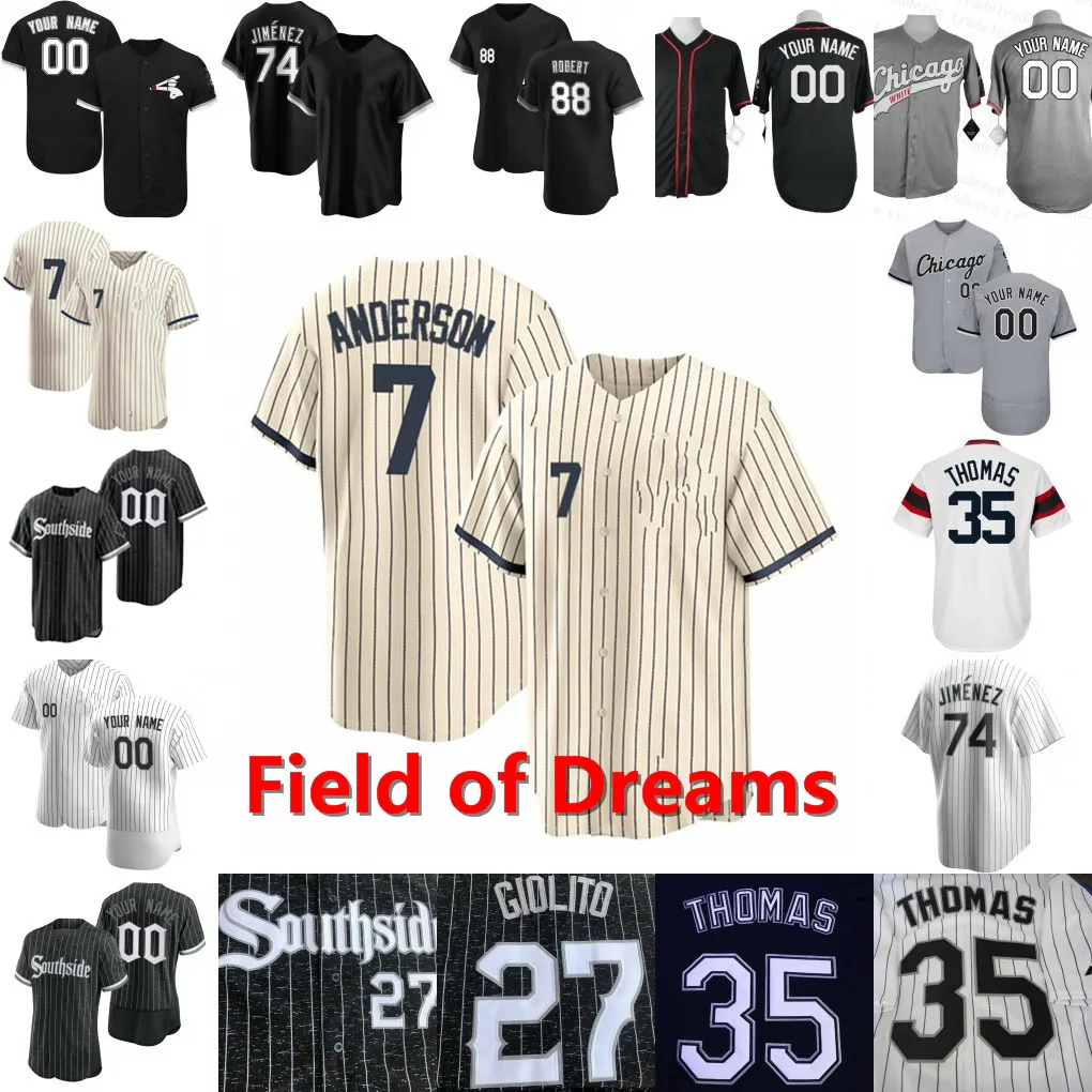 Field of Dreams City Connect Southside Jersey Tim Anderson Luis Robert Jose Abreu Eloy Jimenez Yoan Moncada Lucas Giolito Michael Kopech Bo Jackson Craig Kimbrel