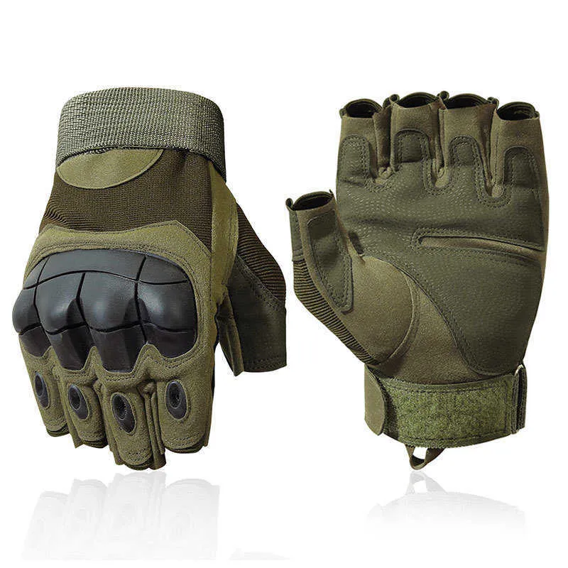 Glove Motorcyclist half finger Fingerless Tactical Gloves Anti-skid Anti-cut Cycling Outdoor Protection Bicycle Accessories H1022