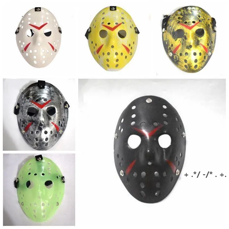 Retro Jason Masker Bronze Halloween Cosplay Kostuum Masquerade Maskers Horror Grappige Gezichtsmasker Hockey Party Pasen Festival Supplie BBB14389