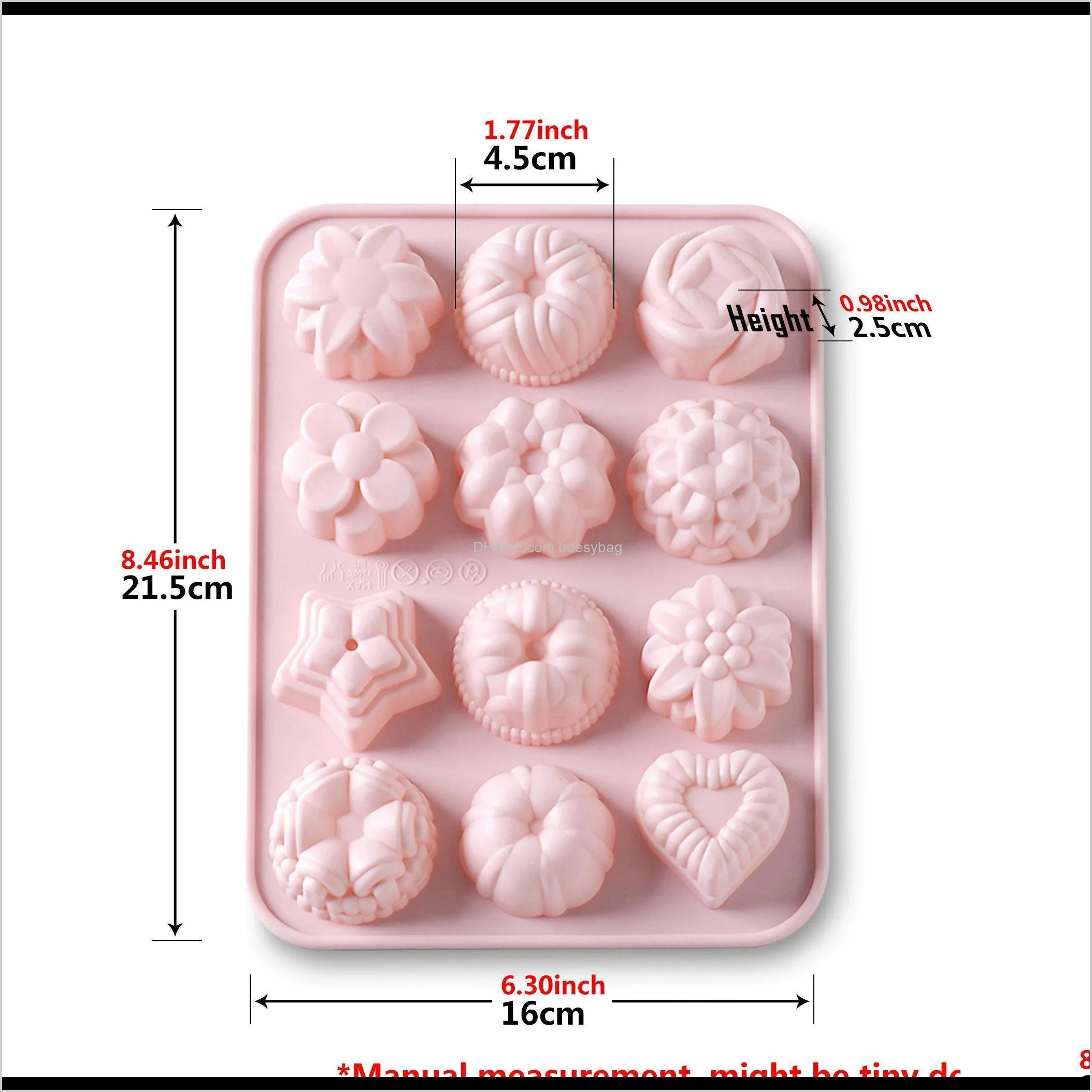 kinds silicone oven baking moulds non-stick diy chocolate pudding cookie biscuit ice pastry cake heat resisting home kitchen supplies