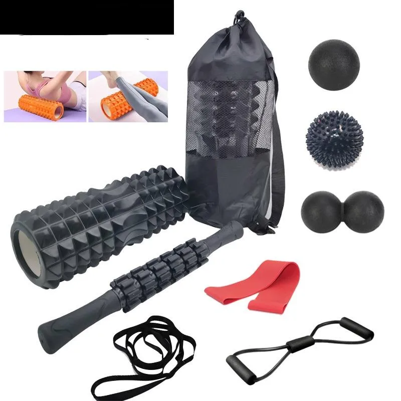 Widerstandsbänder 33 cm Crescent Wolf Zahnförmige Schaumstoffrolle Massagestab Ballanzug Hohl Pilates Yoga Wellensätze