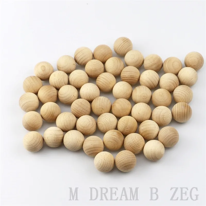 Wood Ball DIY Crafts Supplies Natural Color Beech Wooden Beads Eco-Friendly 25mm Round