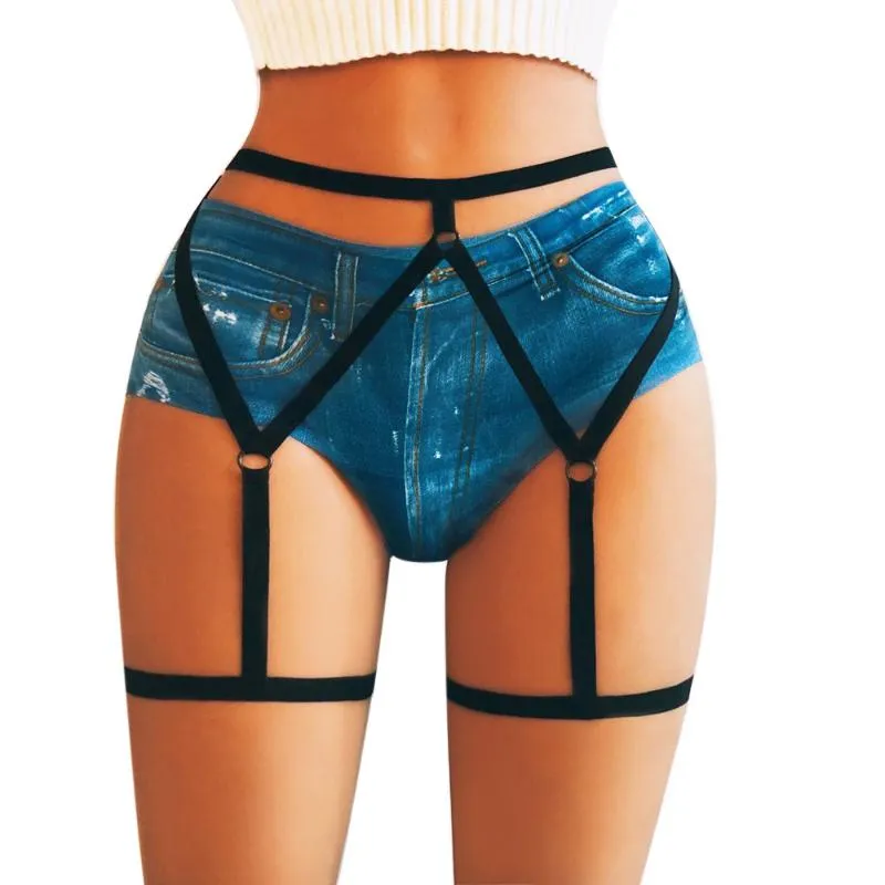 Kadın Külot Bayan Seksi Elastik Goth Bacak Jartiyer Kemer Dekorasyon Koşum Pantie Lingerie Giyim Aksesuarları Intimate Iç Çamaşırı