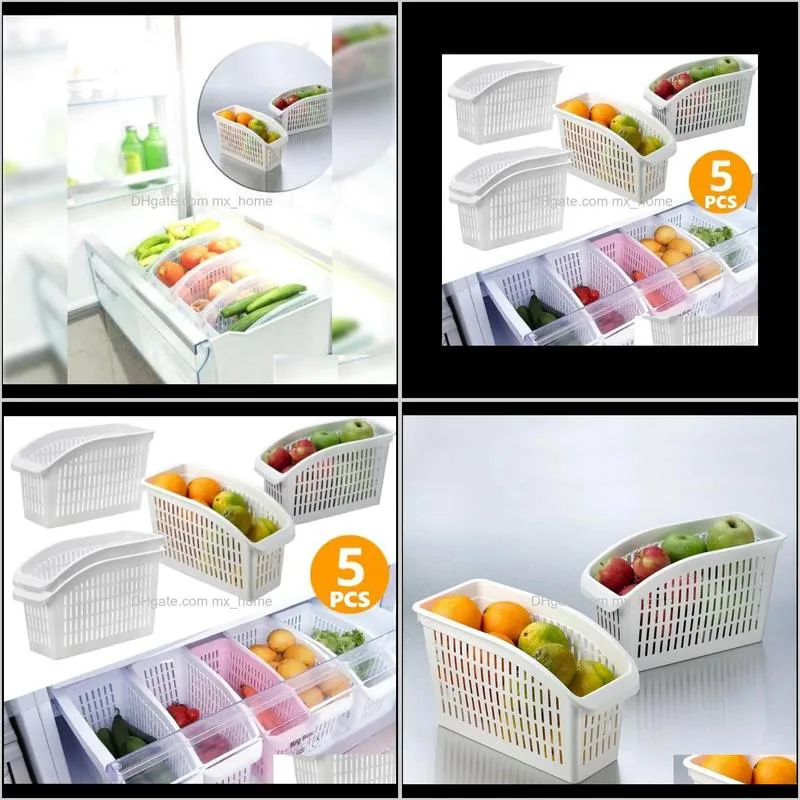 refrigerator organizer basket large size - 5 pieces storage bottles & jars