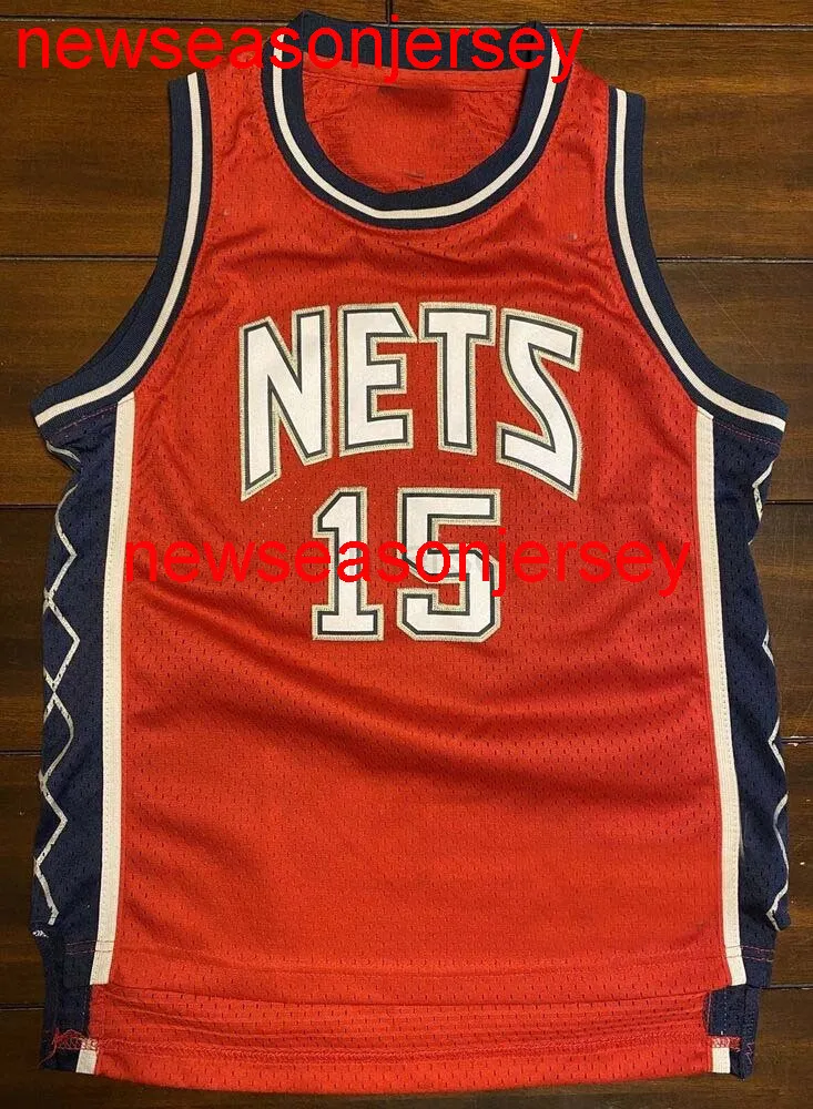 100 % genähtes Vintage-Basketballtrikot „New Vince Carter“ in Rot für Herren, Damen, Jugend, benutzerdefinierte Nummern- und Namenstrikots, XS-6XL