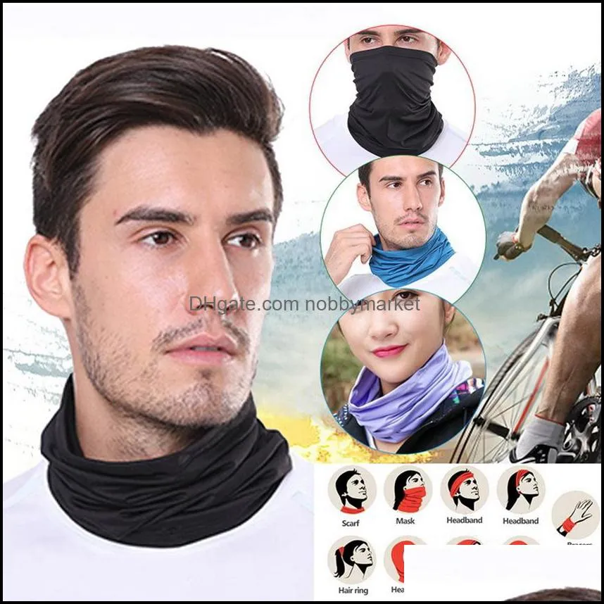 25 Colors Fashion Bandana Face Mask Outdoor Sports Headband Turban Wristband Headscarf Neck Gaiter Magic Scarves Cycling Bandanas