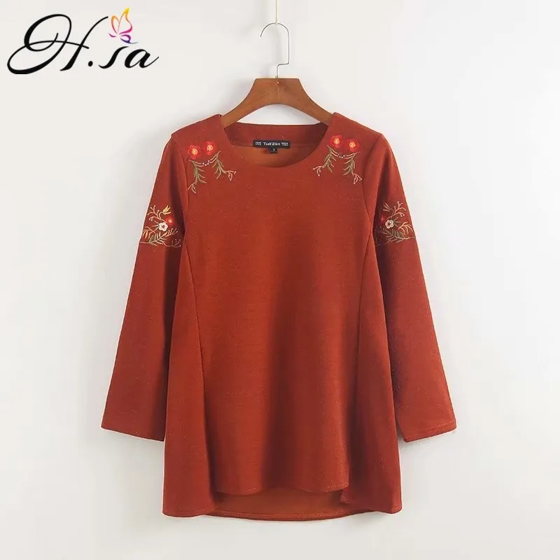 H.SA Mujeres Vino rojo Suéteres de punto Jumper lOOSE Suéter casual Suéteres 210417