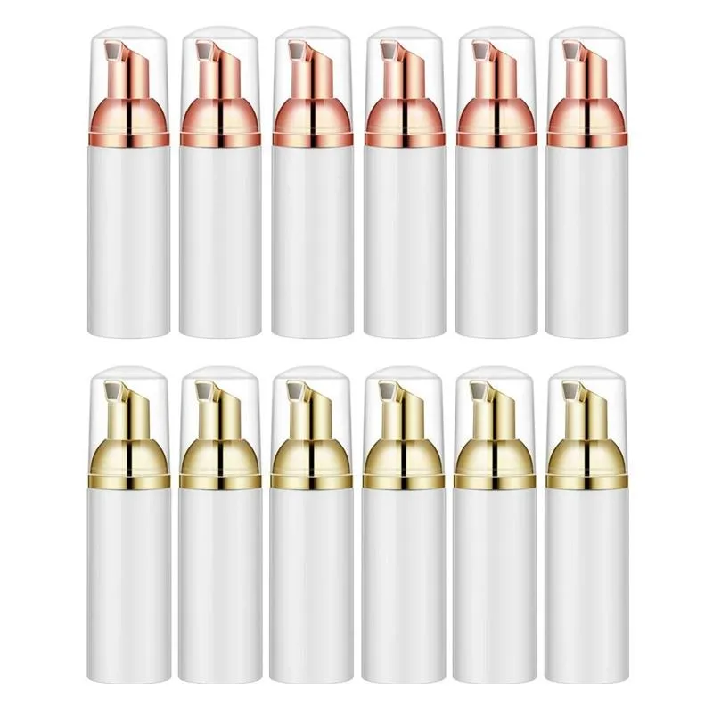 Frascos de armazenamento frascos 11 pcs 50ml plástico espuma de espuma de espuma louses dispensador líquido, 5 branco-ouro 6 rosa ouro-branco