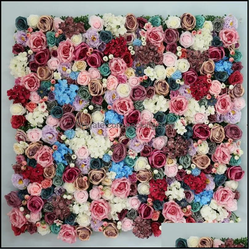 3.3ft X Luxury Wedding Flower Wall Backdrop Good Quality Rose & Hydrangeas For Background Decorative Flowers Wreaths