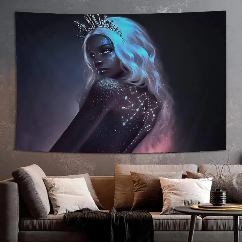 Tapestries Fantasy African Black Women Sexy Lady American Wall Hanging Tapestry For Living Room Bedroom Dorm Decor Drop Center