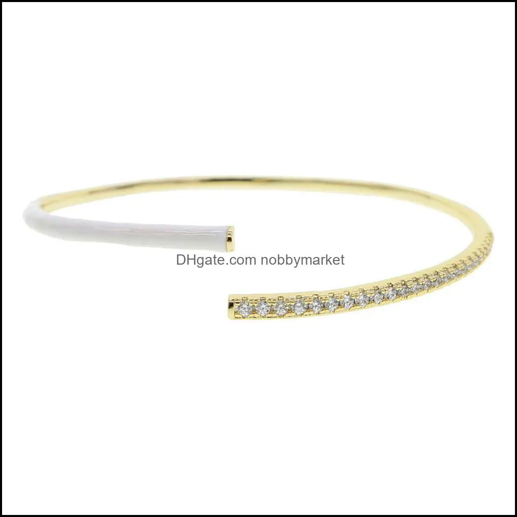 Summer selling Neon Enamel open adjust bangle bracelet for women fashion gold color jewelry 210408