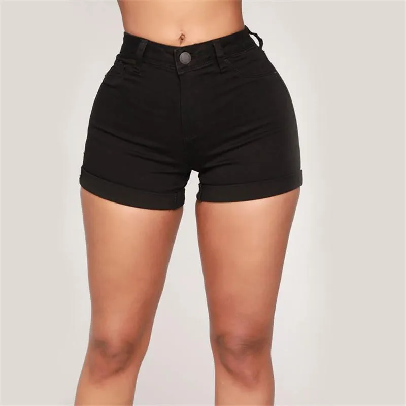 Black High Summer Summer Shorts para mulheres Moda Skinny Slim Jeans Lift Hips S-L Mulheres