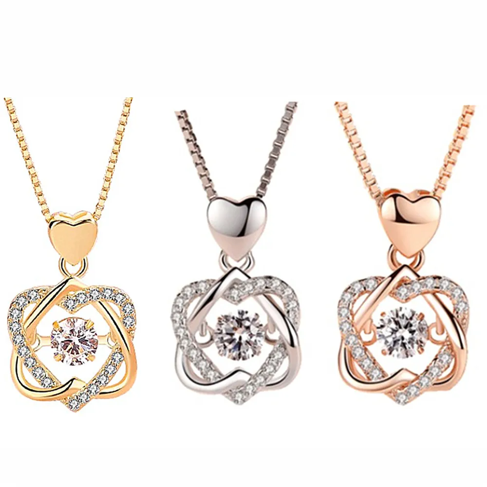 Collier intelligent en forme de cœur pour femmes, clavicule d'amour, chaîne de bijoux à la mode, pendentifs pour dames