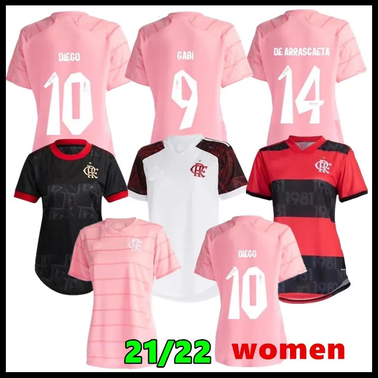 21 22 Flamengo Dames Voetbal Jerseys Feminina Pride Kit Pink Special 2021 2022 Outlubro Rosa de Araspaeta Guerrero Gabi Pedro Camisa Mengo Gabriel B Football Shirt