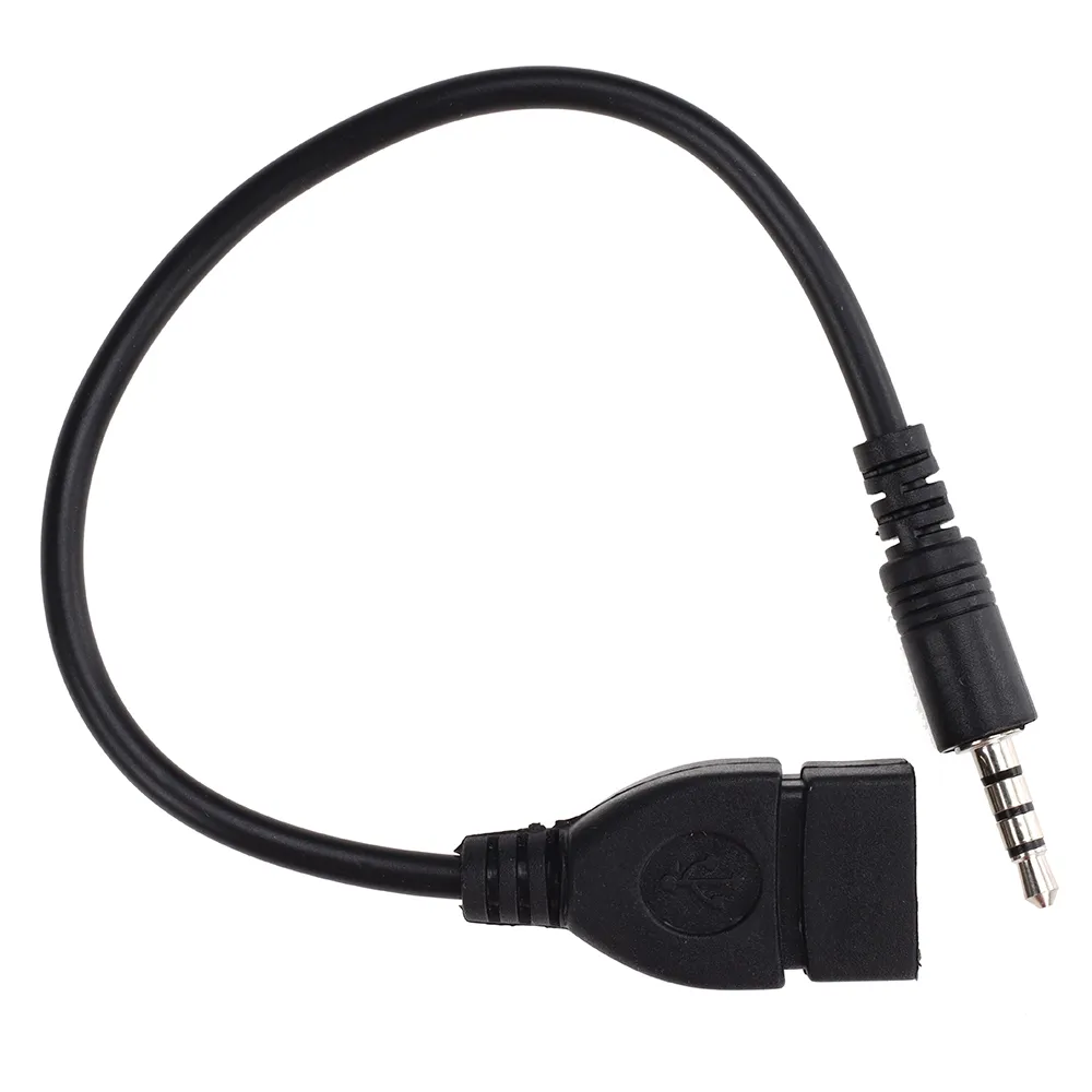 3.5mm Male Audio Aux Jack to USB2.0 Type A Female OTG Converter Connectors Cable