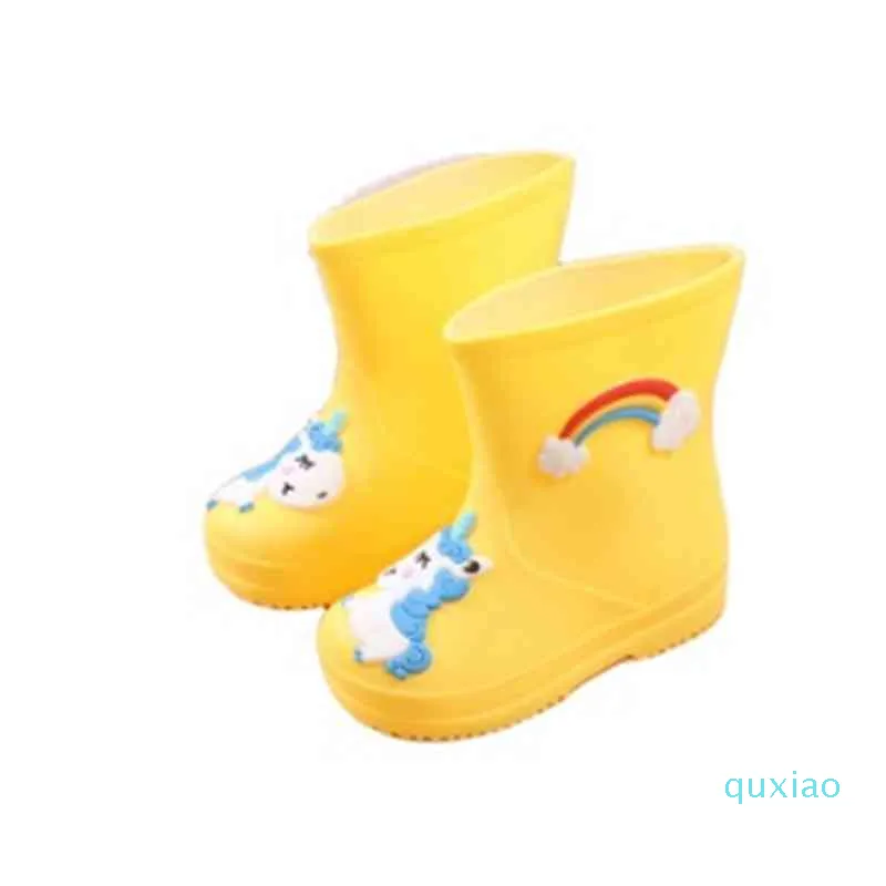 Nowa Rainbow Unicorn Botki Dzieci Wodoodporne Dziewczynek Niepoślizgowe PCV Gumowe Buty Wodne Dzieci Deszcz