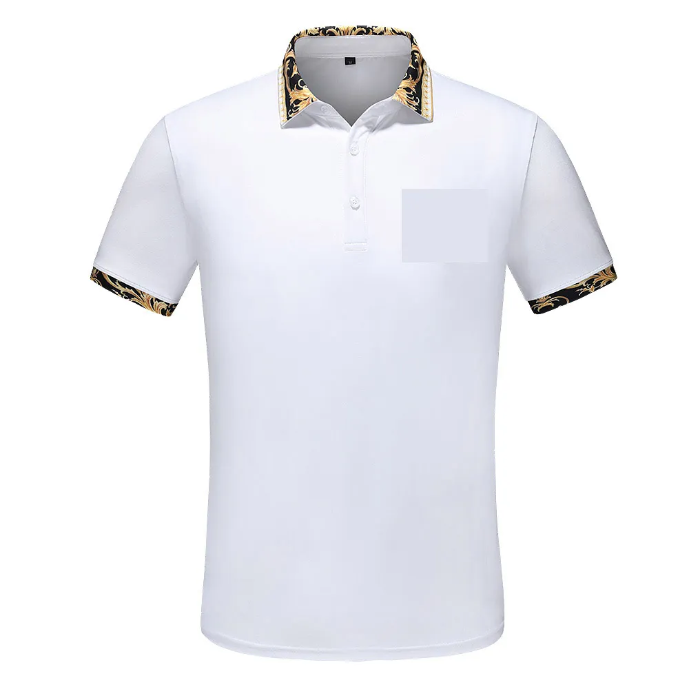 Polo da uomo Marca Plus Taglia M-3XL Polo in cotone da uomo Abbigliamento di marca slim fit Polo nera solida