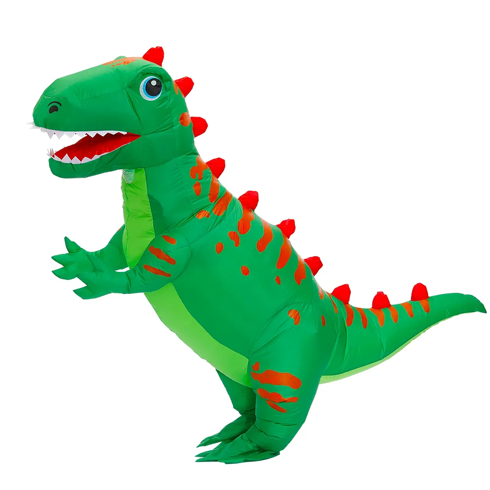 Costumes de mascotteDrôle adulte vert imprimé mascotte dinosaure gonflable Costume de noël Halloween Costume T-rex partie jeu de rôle DisfracesMasc