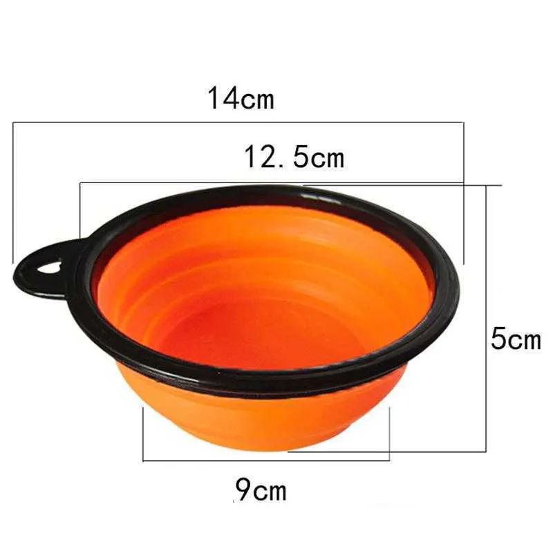 Wholesale Outdoor Travel Portable Collapsible Pet Dog Cat Feeding Bowl Silicone Foldable Water Dish Feeder Dog Bowl DH0275 T03