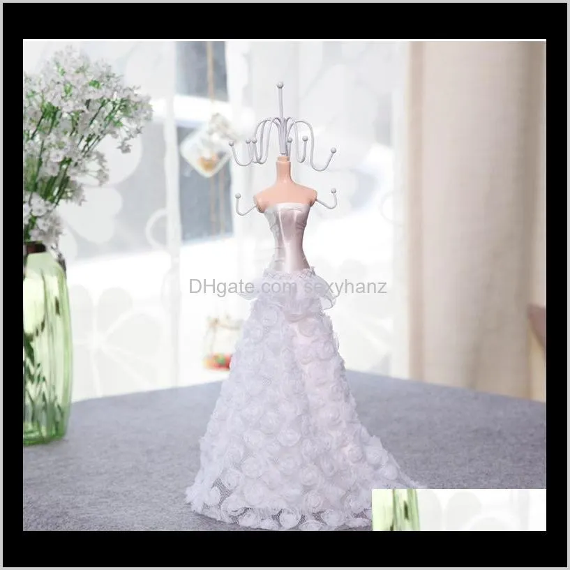 white wedding fantasy mannequin jewelry display stand sofa ring holder high heels white rose window display mini doll