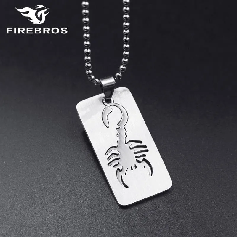 Pendentif Colliers Firebros 2021 Gratuit Rosaire Perle Chaîne Argent Couleur 316L En Acier Inoxydable Animal Scorpion Collier Hommes Femmes Bijoux Cadeau