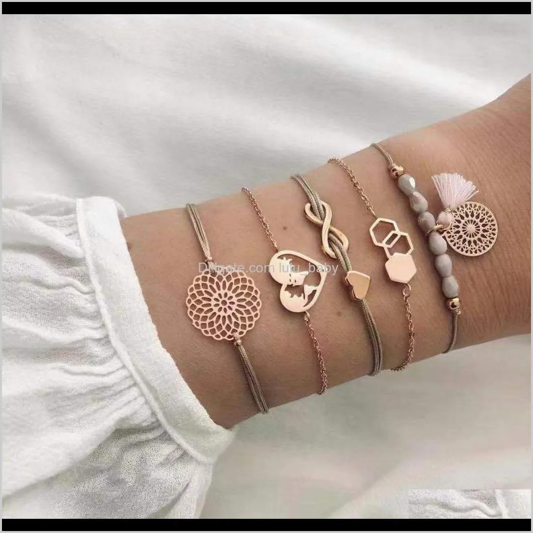 fan hip-hop bracelet set personalized fashion star and moon geometric bracelet