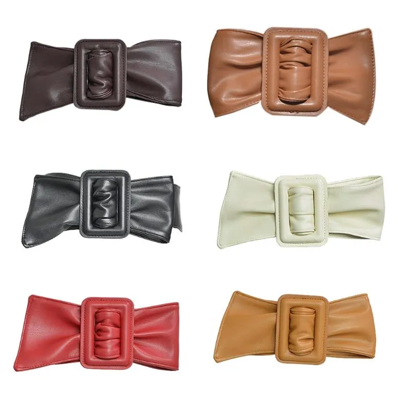 Belts Vintage Women PU Leather Buckle Elastic Adjustable Belt Strap Solid Color Waistband Waist Corset For Slimming