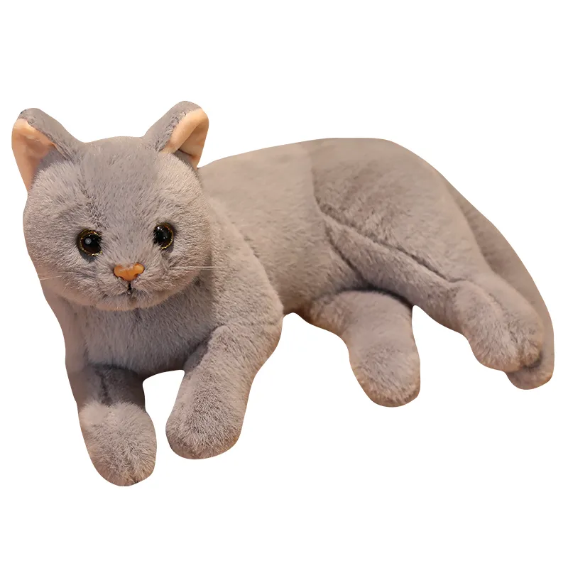 31cm Cute Lifelike 3D Cat Plush Toys Stuffed Soft Animal Doll Simulation Sleep Pillow Sofa Cushion Cartoon Doll Home Decor Gift LA296