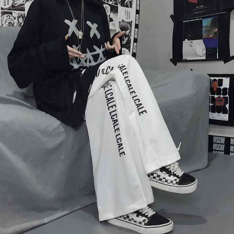 Pantalones de pierna ancha para hombre ropa chndal holgada recta estudiantes Otoo e Invierno 0214