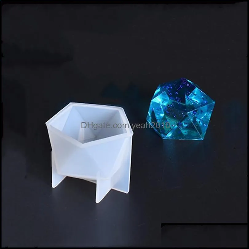 Baking Moulds Multi-faceted Vertebral Crystal Mold Two Sizes Accessories UV Resin Epoxy Pattern Dry Jewelry Ornaments