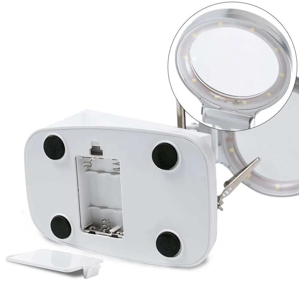 3X 4 5X Saldatura LED Lente d'ingrandimento Saldatore Lente d'ingrandimento Porta clip a coccodrillo Saldatura a mano Riparazione Strumento d'ingrandimento T2005204F